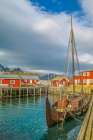 Norway- Lofoten Islands. Ballstadoy from across the lake Art Print